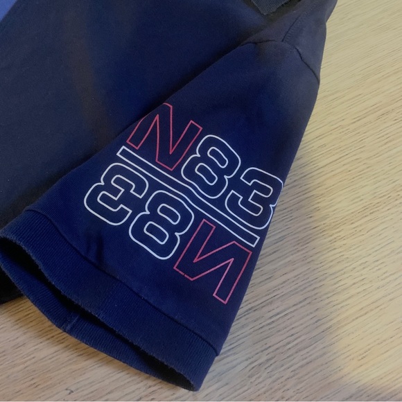 NAUTICA Short Sleeve Polo Tee 90’s Style Navy Blue and White Casual Men Sz Med - Picture 6 of 8